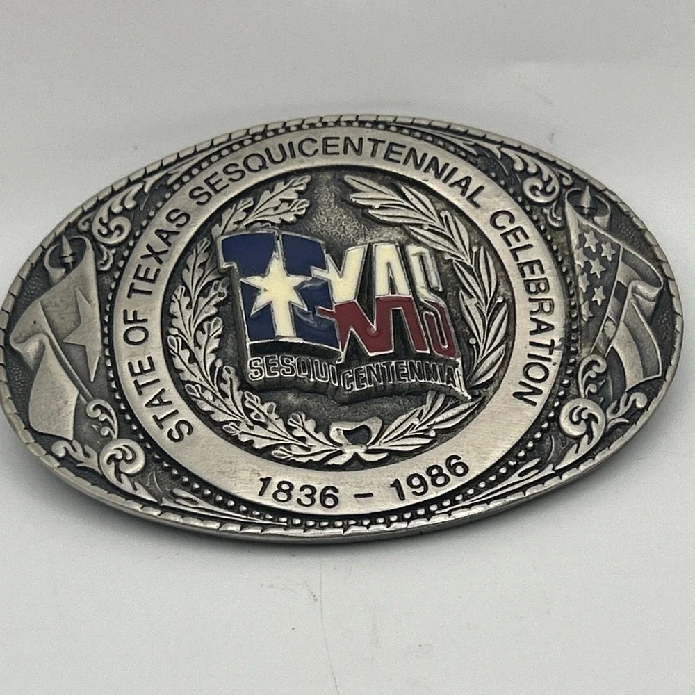 Vintage Men's Belt Buckle‎ State of Texas Sesquicentennial Celebration 1836-1986